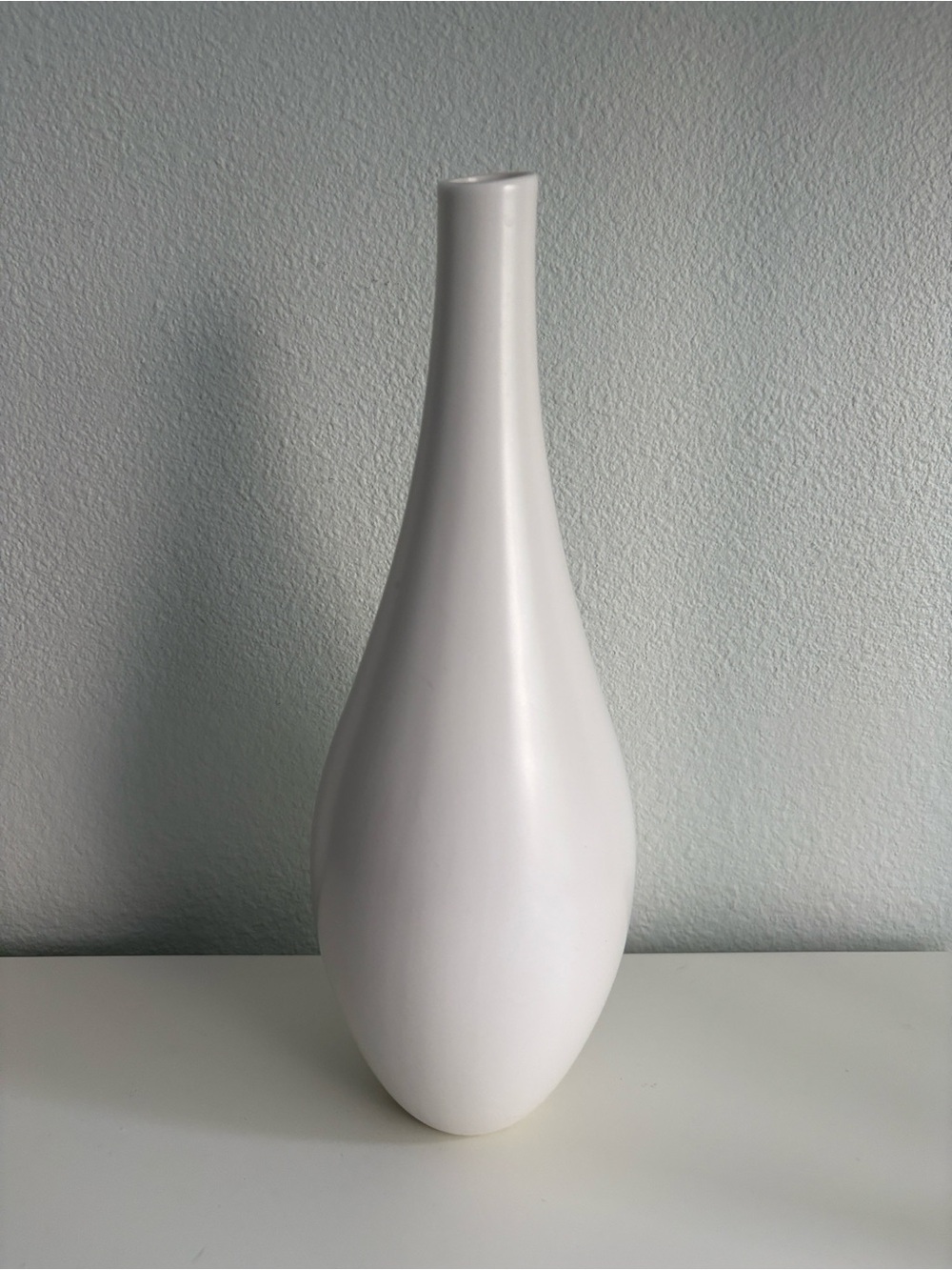 NWOT West Elm 14” White Ceramic Bottle Vase Modern Minimalist Home Decor